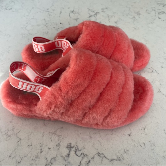 Ugg yeah fluff slides sling back slippers - Picture 1 of 9